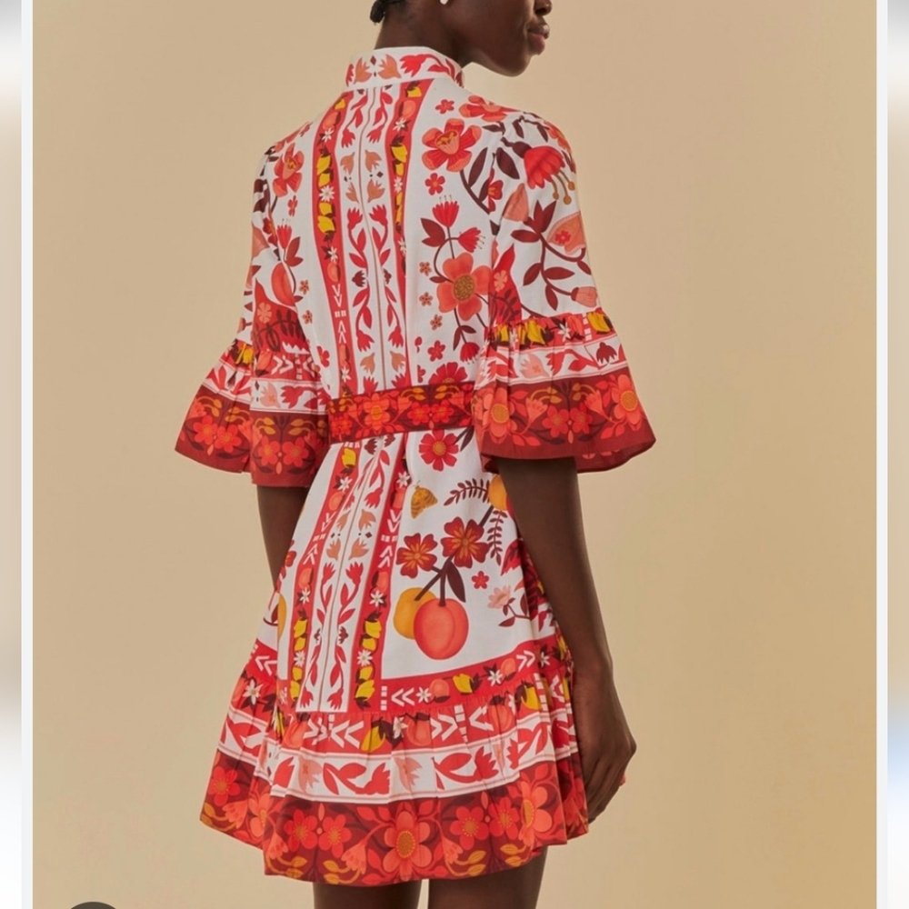 NWT FARM RIO | $210 Romantic Orchard Mini Dress (Missing Buttons) - Picture 10 of 12